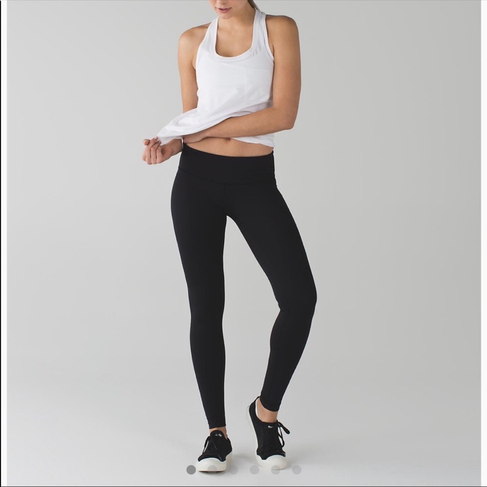 Mid rise black lululemon wunder unders